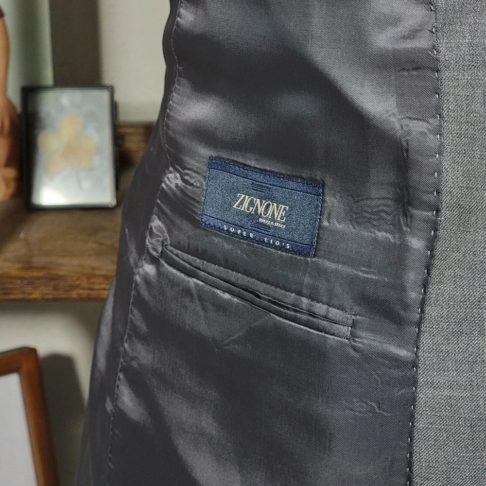 Joseph Abboud Men's Sport Coat Two Button Gray Zignone‎ Biella 110s Wool 42L